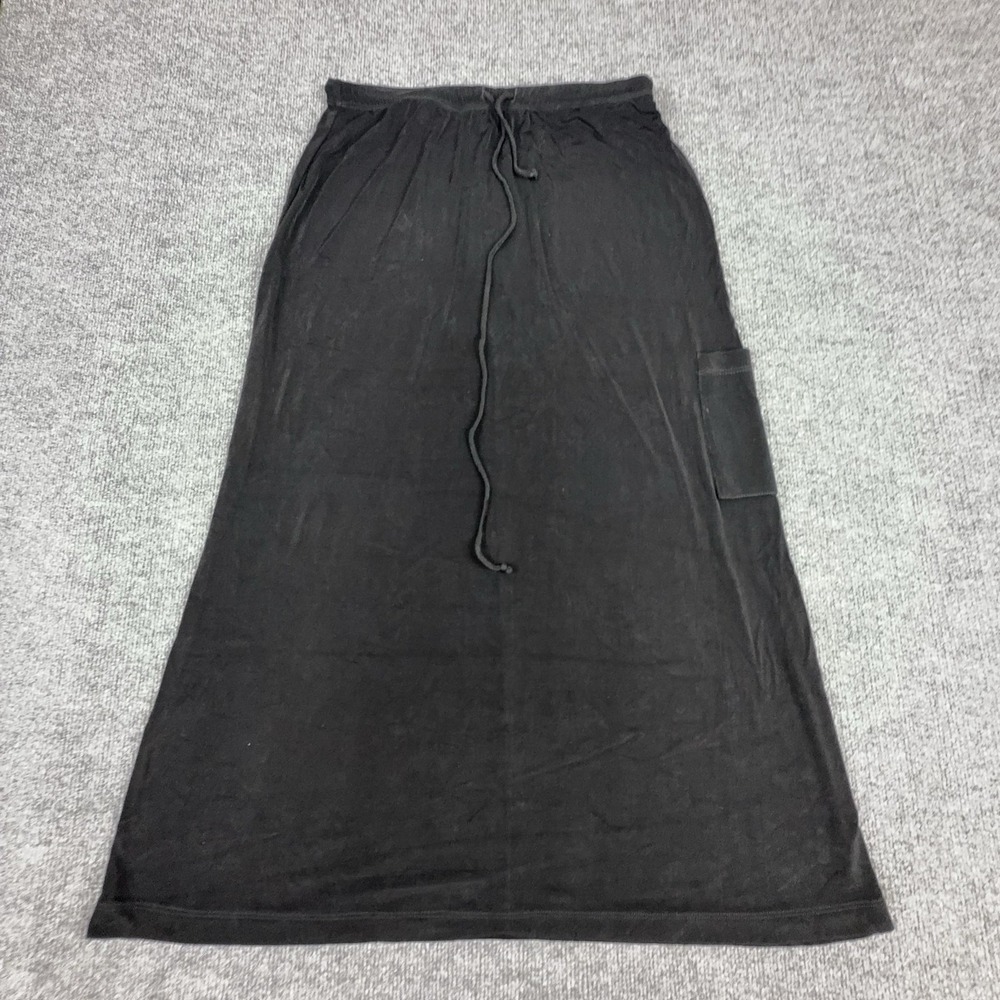Citiknits Skirt Womens Medium Black Knit Maxi Elastic Waist Drawstring Pocket